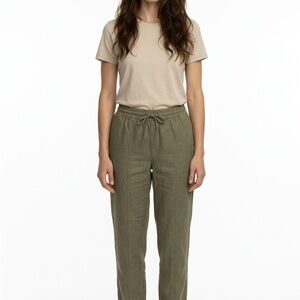 Athleta Olive Green Straight Leg Drawstring Pants